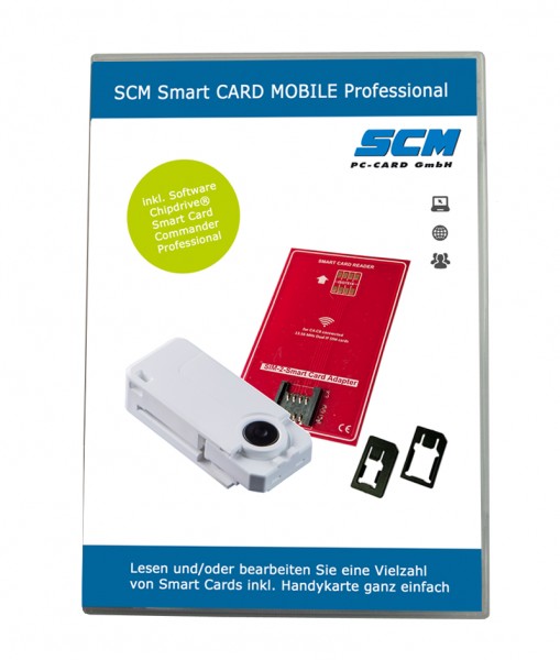 SCM Smart CARD MOBILE Professional - Kartenleser plus Software zum Lesen von Smart Cards / SIM Karte